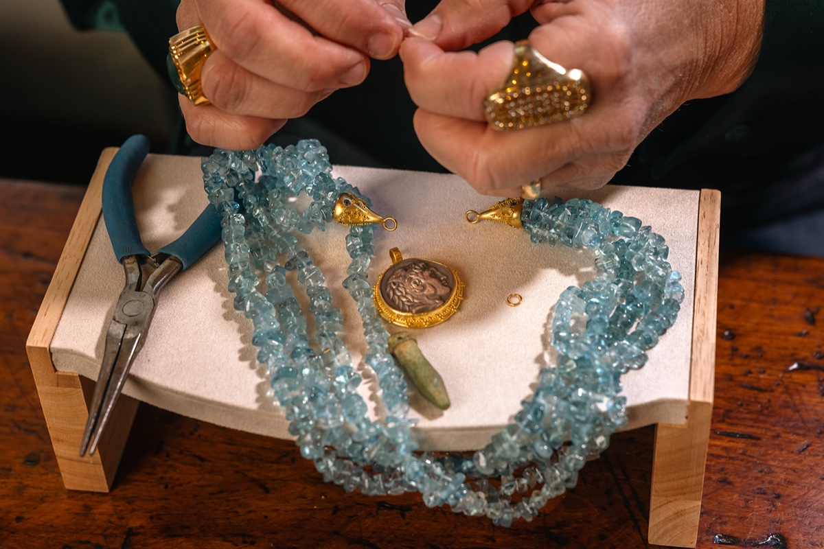 Jewelry makers at work in their studio