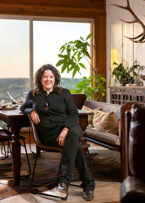Winery owners photographed in their Hill Country home